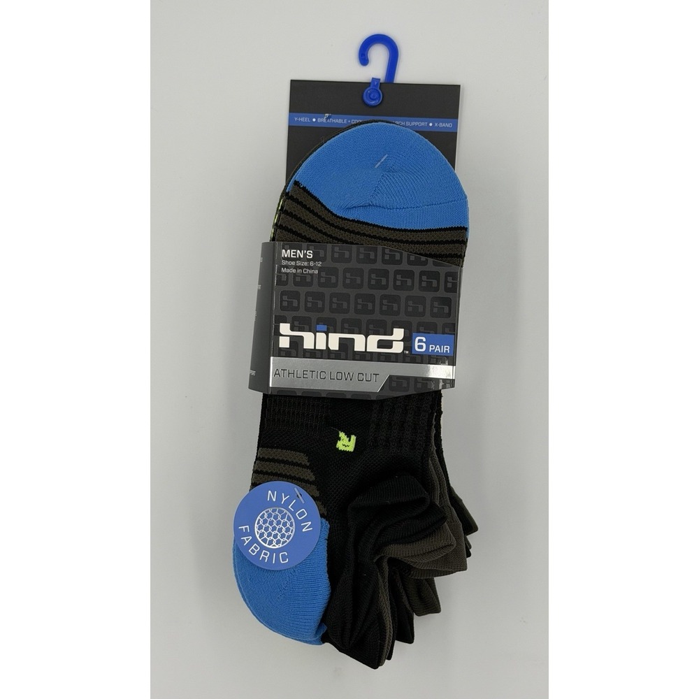 6 PAIR PACK MENS HIND ATHLETIC LOW CUT  SOCKS SIZE 6-12 ARCH SUPPORT